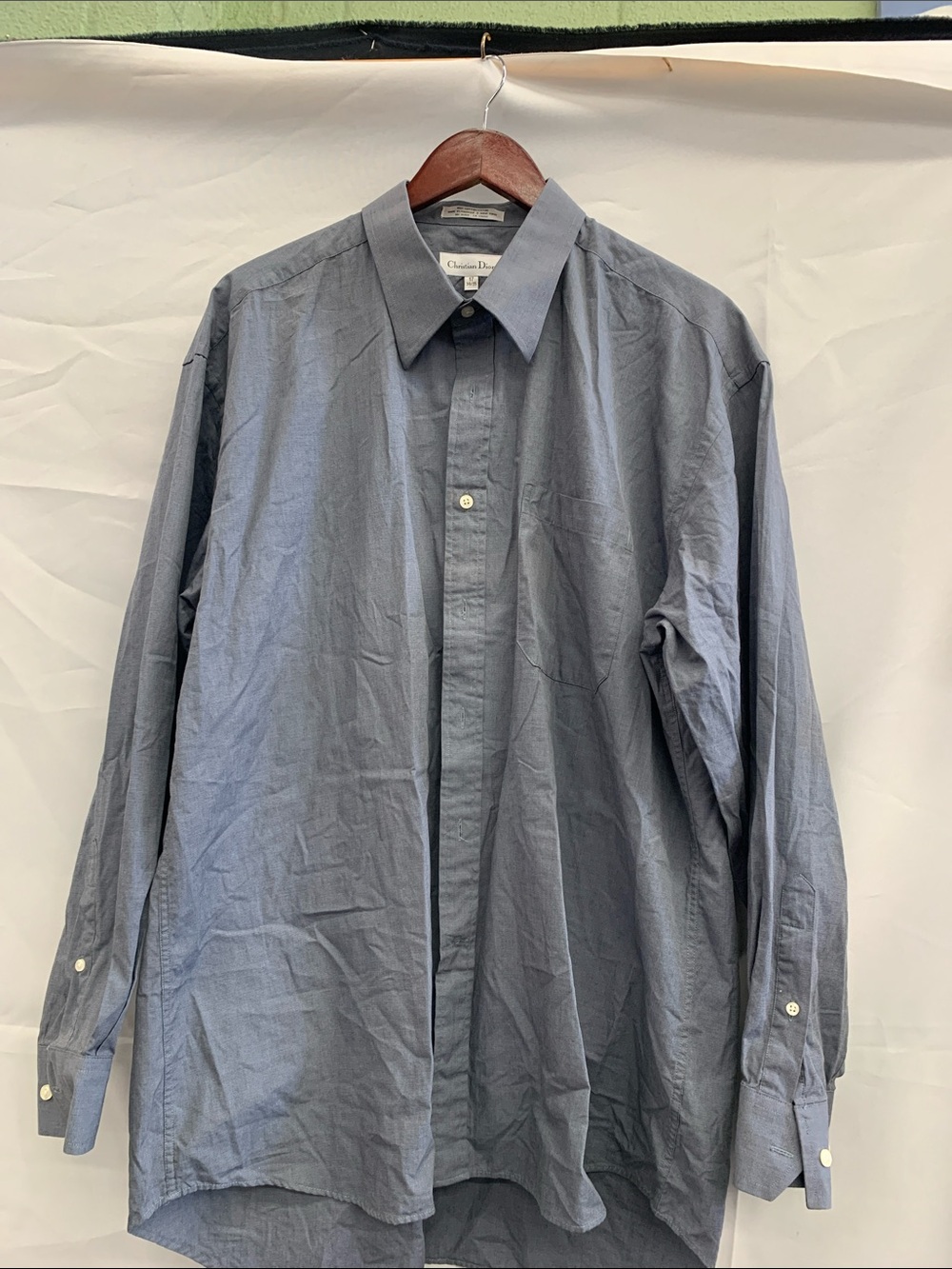 Dior Men's Button-Up Dress Shirt in Slate Gray-Blue